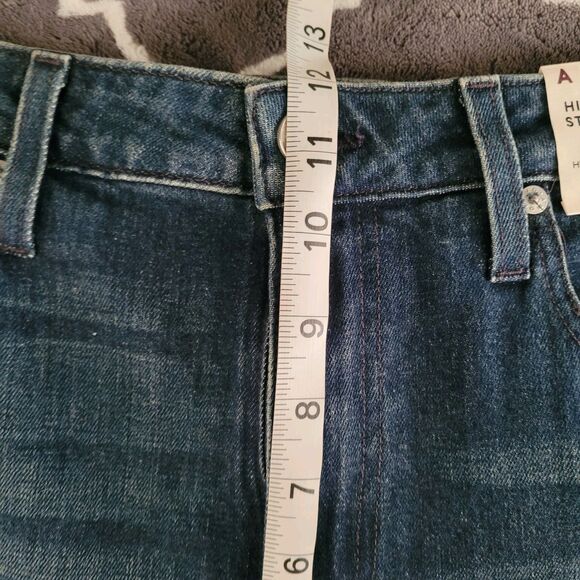 Amo Jeans Womens High Rise Stix Crop Size 31 Slim Fit Stretchy Dark Wash Nwt - Picture 5 of 7